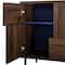 Walker Edison Dark Walnut/Navy Interior Modern Color Pop Accent Cabinet